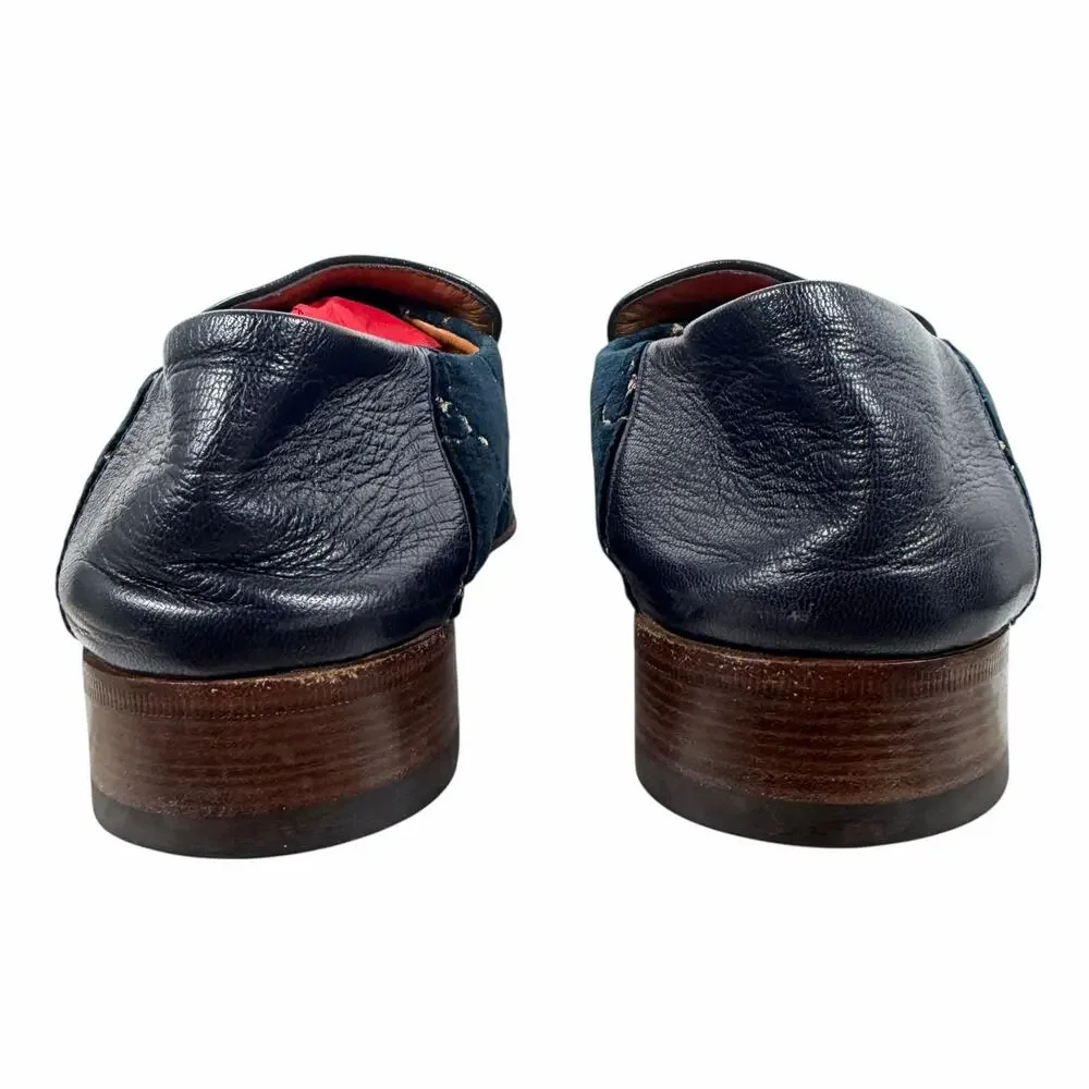 Gucci Velvet GG Monogram Horsebit Mule Loafer Quentin Blue Size 9.5